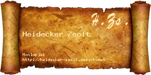 Heidecker Zsolt névjegykártya